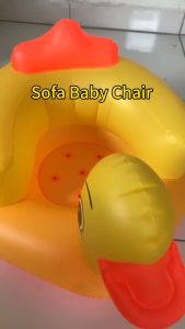 Duck Sofa Baby Inflatable Learning Seat Infant Chair Portable Baby Bath Sofa Chair for Kids Cushion Soft Seat PVC Baby Feeding Chair
