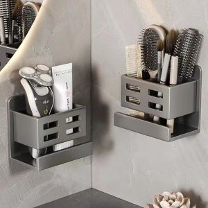 Wall-Mounted Storage Rack Bathroom Multifunctional Washbasin Storage Shelf Drainage Toothbrush Cosmetic Rack Organizer