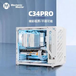 (New Arrival)Mechanic Master C34 Pro ATX/MATX/EATX Aluminum Alloy Computer Case PC Desktop Support 360/240/240 Water Cooling ATX PSU 3 Fans Long Graphic Card 165mm Full Tower