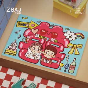 ZHIBAIJIA | Wedding Red Door Mat Customizable