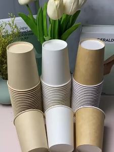50/100Pcs Premium Disposable Paper Cup Heat Resistant High Quality Pure White Paper Material Professional Coffee Tea Cups