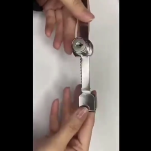 Stainless Steel Sliding Glass Door Lock with 2 Keys Window Lock Jewellery Display Glass Cabinet Lock