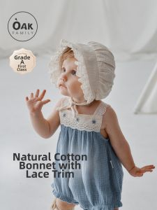 OAK FAMILY | Newborn Cotton Baby Hat with Lace Wind and Sun Protection