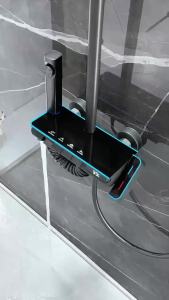 ABS Shower Set Digital Display Shower Faucet System Set Hot Cold Mixer Button With Ambient Light Bathroom Faucet Shower Head