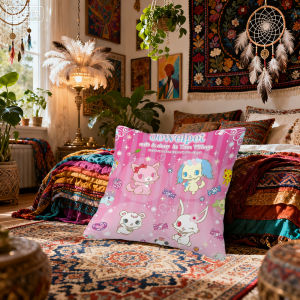 Sanrio | Sanrio JewelPet Cartoon  Pillowcase toon Gift Cushion Cover Bedroom Home Sofa Chair Seat Decor pillow case
