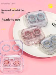Portable Contact Lens Case Minimalist Cute Ins Young Adult Heart Mate Storage Box Fancy Transparent Cosmetic Contact Lenses Box