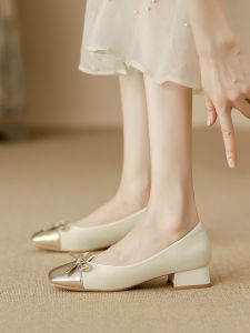 LIQIXIEFANG | Round Toe Thick Heel Comfortable High Heels Female Shoes