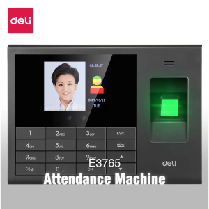 Deli Face Recognition Attendance Machine Mesin Absensi Pengenalan Wajah E3765 berbahasa Indonesia
