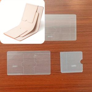 3pcs/set Acrylic Short Style Wallet Card Bag Template  Acrylic Leather Pattern Wallet Leather Template for Birthday DIY Gift