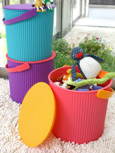 Omnioutil Colorful Outdoor Toy Storage Bucket Fishing Flower Planting Bucket 20L Plastic Food Grade Picnic Bench Ground Use