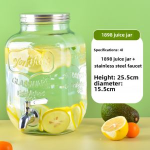 Internet Celebrity Coke Barrel Container Greengage Wine Cans Wine Barrel Juice Jar Glass Picnic with Faucet Beverage Barrel NIUBI Barrel