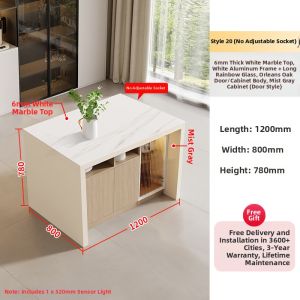 YDYOUDAN | Compact Storage Island Countertop Dining Table