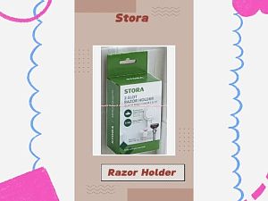 Stora 2slot Razor Holder Tempat Pisau Cukur Model Klep 2tempat Warna Putih Dapat Dilepas Pasang
