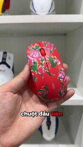 Chuột máy tính không dây SIDOTECH M1 Đỏ tắt âm silent pin sạc họa tiết độc lạ chống ồn wireless công thái học laptop macbook pc led hiển thị pin - Hàng chính hãng