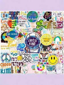 50 Pieces Be Kind Friendly Psychology English Motivational Stickers Decorative Luggage Handle DIY Waterproof Stickers
