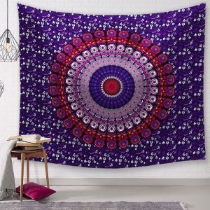 VIKAMA Boho Mandala Tấm Thảm Dân Tộc In Hình Treo Tường Hippie Thẩm Mỹ Vải Polyester Trang Trí Cho Phòng Ngủ Ký Túc Xá Phòng Khách