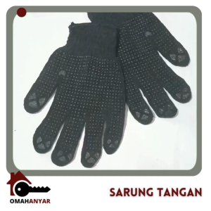 Sarung Tangan Safety Tukang Proyek Kerja Bintik Dotting Hitam Matahari