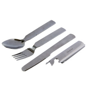 Multifunctional Outdoor Dining Knife Stainless Steel with Bottle Opening Can Openers Portable Travel Camping Tableware Suit Four-Piece Set