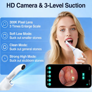 Hailicare | Smart Visual Tonsil Stone Removal Kit Built-in LED Light Visible Tonsil Stone Remover with 300K HD Camera Tonsil Cleaner Tool
