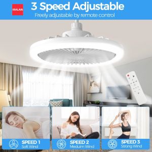 IRALAN Ceiling Fan Light Bedroom Invisible Ceiling Fan Lamp Fan Integrated Light Indoor Decoration Lighting Air Supply