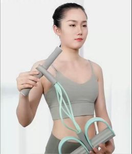 ยางยืดออกกำลังกาย - ยางยืด, สายยางยืด ที่จับฟองน้ำกันลื่น บริหารกล้ามเนื้อ, เชื้อกดึงซิทอัพ พกพาสะดวก น้ำหนัก บริเวณเดียวกัน