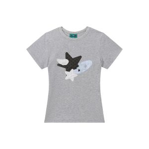 JNXS | Dot Textured Applique T-Shirt For Women