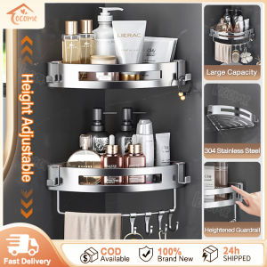 304 Stainless Steel Bathroom Organizer Rack stainless steel Towel Holder Toilet soap Storage wall hooks corner Shelf