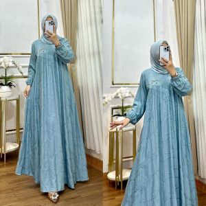 Nuriel Shop - Katpol Zakira - Baju Gamis Wanita Model Terbaru Bahan Katun Polo Bordir - Gamis Seragaman/Gamis Pesta/Gamis Lebaran