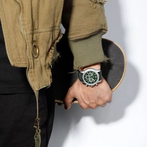 Naviforce | NAVIFORCE New Tooling Style Quartz Mens Watch Green Leather Belt Luminous Hands Chronograph Big Dial Sports Man Watches 2026
