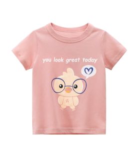 Baby T Shirt Korean Style Summer Cotton Children Tee Shirt Short Sleeved Toddler Crew-neck Top White Kids Wear1PCS