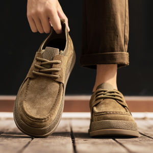 Autumn Winter Mens Shoes 2025 New Retro Nubuck Casual Sports Shoes Soft Bottom Business Leisure Mens Leather Shoes