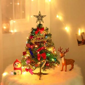 【BuyY 1 Take Fairy Light】Christmas Tree with decoration for home or Commercial Custom Luxury 5ftPure Green Pine Needle Tree With Christmas Lights 150cm Xmas Tree on Sale