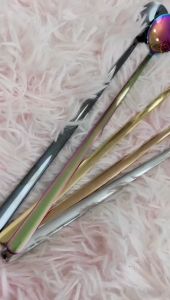 CK  1Pc 24cm Long Handled Coffee Teaspoons Stirring Spoon Stainless Steel Spoon Rosegold Silver Gold