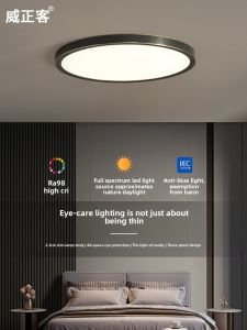 Ultra Thin Minimalist Black Ceiling Light for Study and Balcony