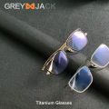Grey Jack Frame Kacamata Titanium Model Kotak Ringan Fahionable Pria Wanita Bisa Minus Style Vintage Bisnis DLX 106. 