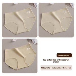 MiiOW | Pure Cotton Womens Underwear Thin Model 10A Antibacterial Seamless Summer Shorts Cat Person Mid Waist Briefs Breathable