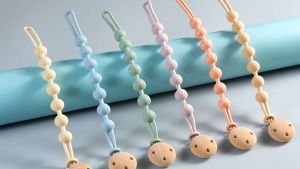 【2Pcs/Set】Silicone Pacifier Chain Holder One-piece Baby Pacifier Strap for Soother &Teething Toy Newborn Babies Shower