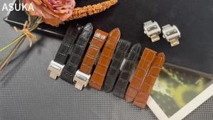 For Cartier Watchband 20mm 23mm Cowhide Leather Watch Strap for Santos 100 Series Soft Wrist Band Folding Buckle Men Bracelets