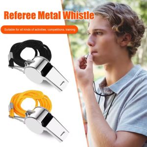 10PCS Stainless Steel Whistle Treble Ultra-loud Metal Survival Whistle Outdoor Emergency Whistle Professional Referee Whistles