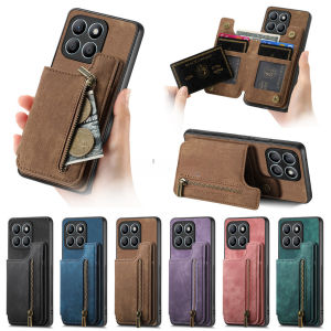 HonorX8A Mobile phone case with zipper wallet For Honor X8B X8 A B 4G 5G 2025 Luxury Leather Phone Cover Casing Buckle Card Slot Stand Holder Shockproof Bumper Soft TPU Edge