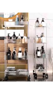 ชั้นวางพลาสติก 2/3/4ชั้น รถเข็น พร้อมล้อเลื่อน ชั้นวางมีล้อ ชั้นวางอเนกประสงค์ เคลื่อนย้ายสะดวก