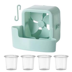 Electric Fan Summer Cooling Ice Storage Box Fast Freezing Leakproof Ice Holder with Hanging Hook for Home Office Daily Cooling