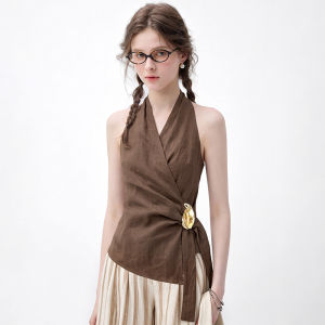 BAIDAIFEI | Halter Neck Sleeveless Slimming Tank Top for Summer Wear