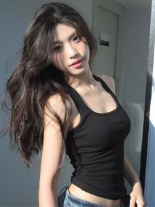 Thai Minority Womens Hot Vest Top Strapless Sports Bra ชุดชั้นในพร้อมแผ่นหน้าอกจับคู่ง่าย Slim Style ความยาวสั้น