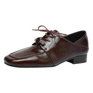 Daphne | Summer Commuter Derby Shoes Leather Comfortable Soft Bottom Coarse Heel