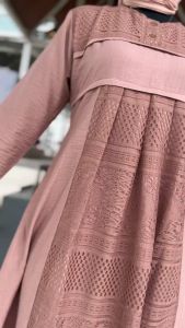 DELISA DRESS GAMIS POLO LINEN MIX BROKAT GAMIS LEBARAN TERBARU 2023 BY ALHASAN