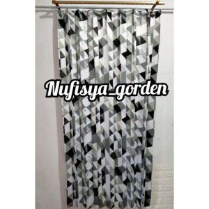 gorden plisket piramid pink/gorden plisket motip piramida bahan satin bridal tebal import gorden jendela/gorden pintu kamar gorden kawat gratis kawat s