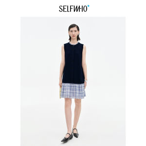 Color Block Silky Silk Spliced Dress