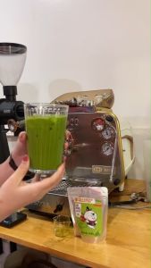 ชาเขียวมะลินมหน้าหมี Jasmine green tea Bear milk