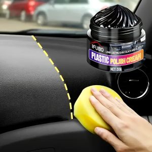 Black plastic repair cream - restores and protects dashboards tires and trims enhancing shine and depth easy to apply